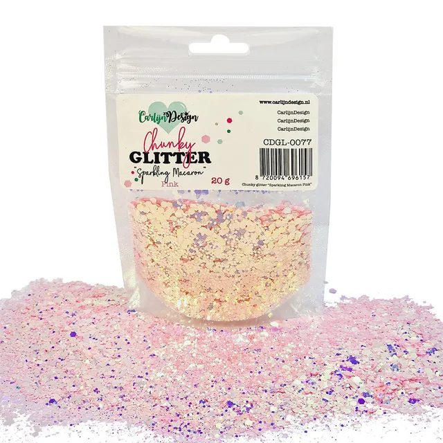 CarlijnDesign Chunky glitter CDGL-0077 Sparkling Macaron Pink glitter 20 g