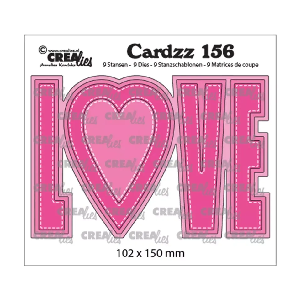 Crealies Cardzz No.156 Love dies tekst