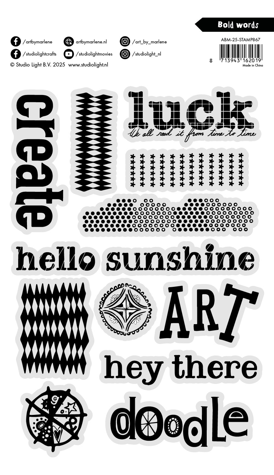 Studio Light Art by Marlene Bold words klarstempel