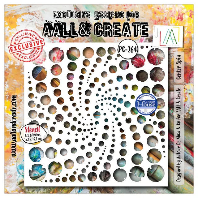 AALL & Create PC-264 Center Spin sjablong 15x15 cm