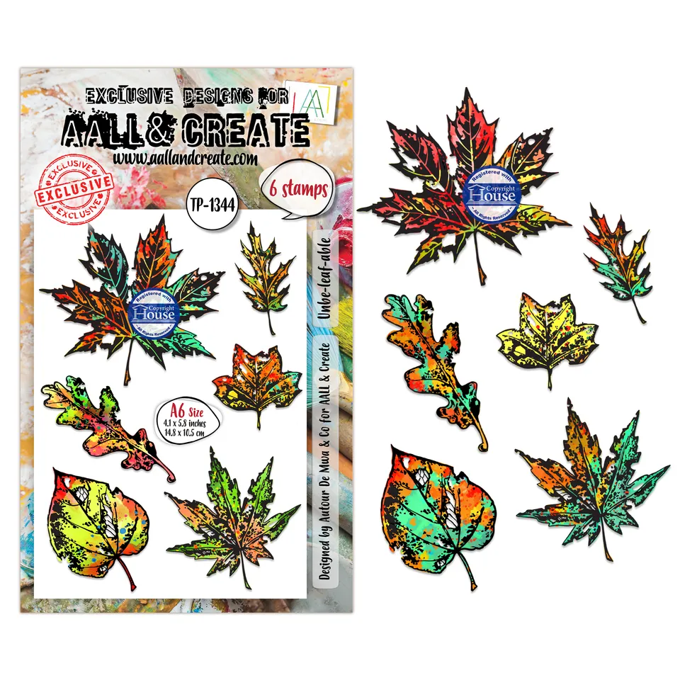 Aall and Create TP-1344 Unbe-leaf-able stempelsett A6 – 6 motiv