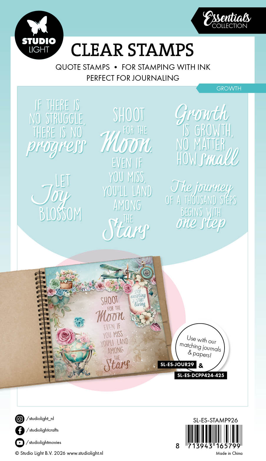 Studio Light Essentials Quotes Growth stempel engelsk tekst