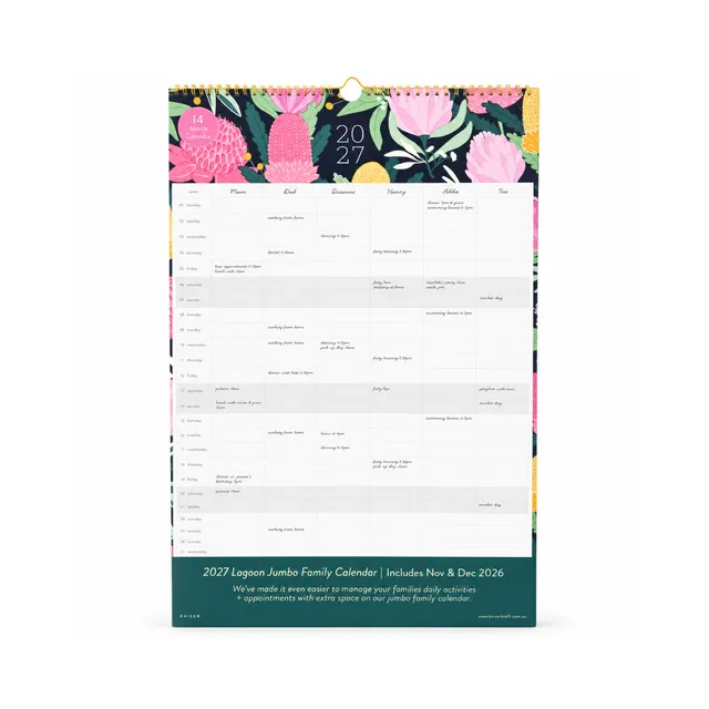 KaiserCraft 2027 Jumbo veggkalender lagoon A2