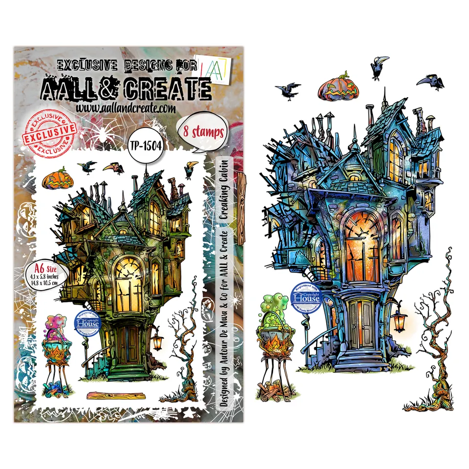 AALL & Create TP-1504 Creaking Cabin stempelsett A6 Halloween
