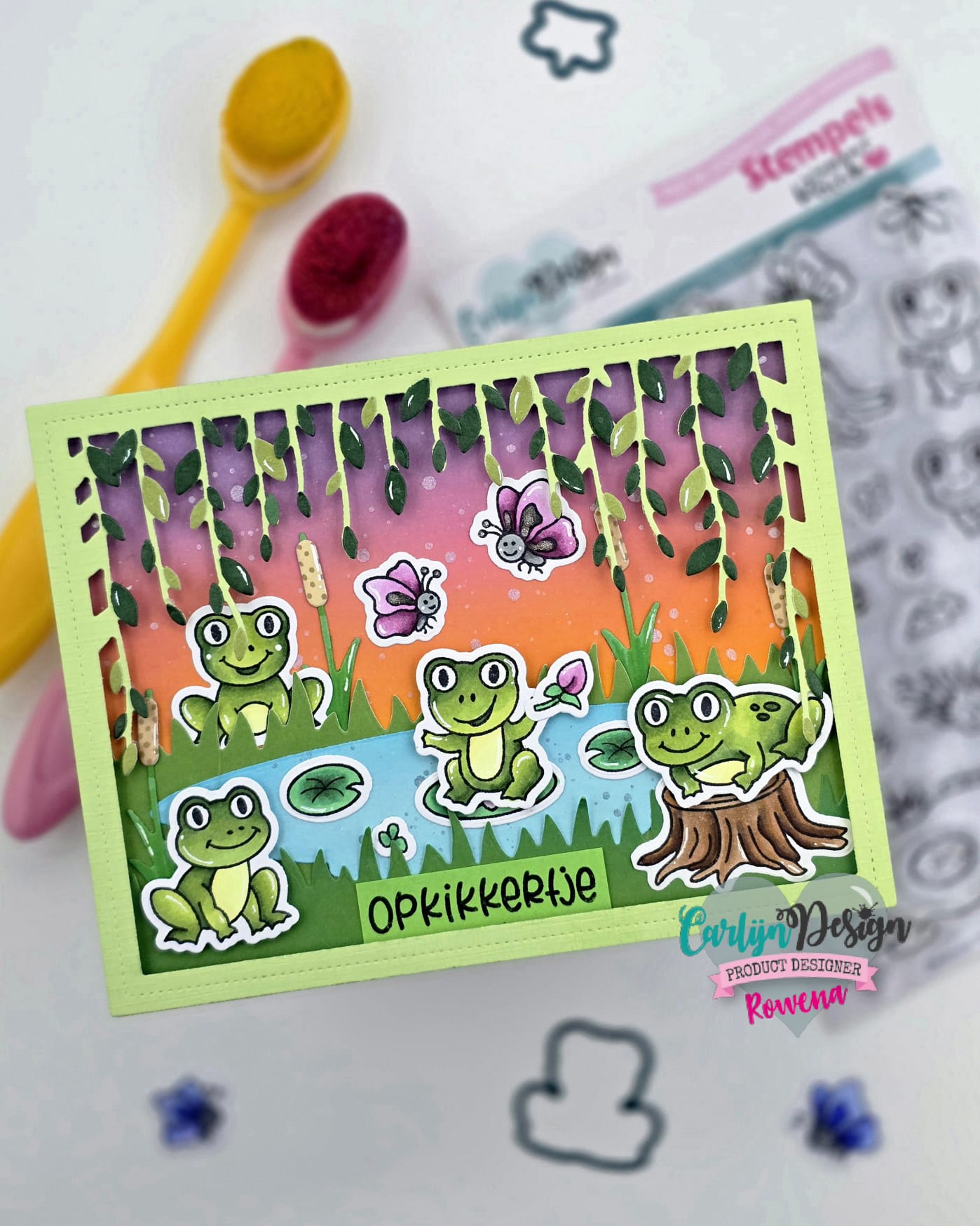 CarlijnDesign Kikker vriendjes CDST-0144 stempelsett frosk