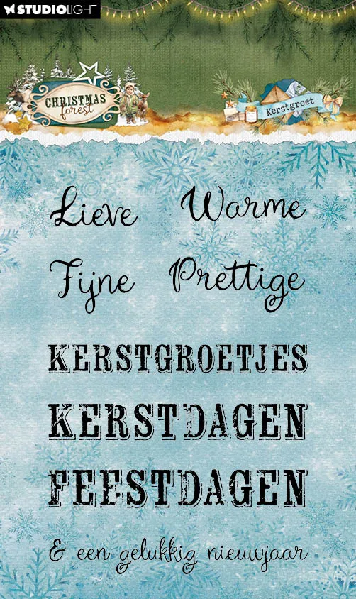 Studio Light Christmas Forest Kerst groet clear stamps jul