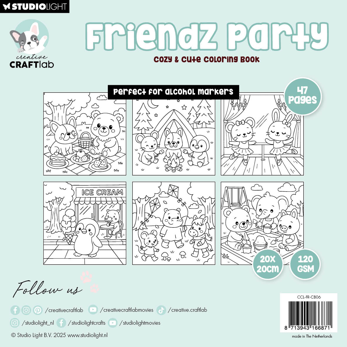 Creative Craftlab Friendz Cozy 06 fargeleggingsbok 48 ark