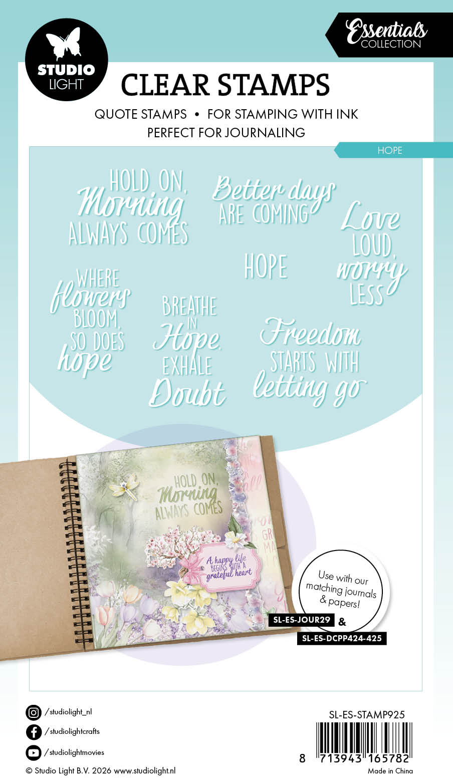 Studio Light Essentials Quotes Hope clear stamp engelsk