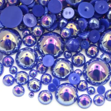 Papirglede halvperler sapphire metallic 2-10 mm