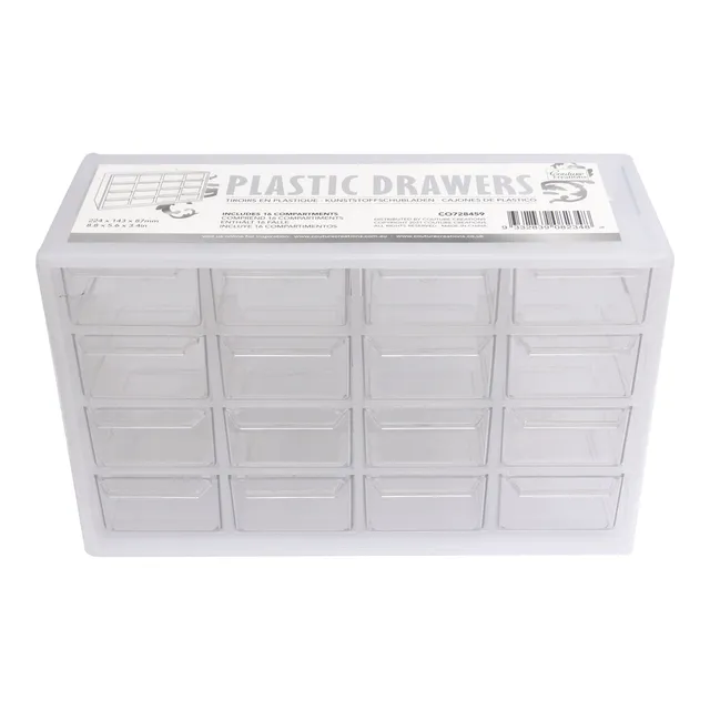 Couture Creations Plastic Drawers oppbevaringsboks 16 rom