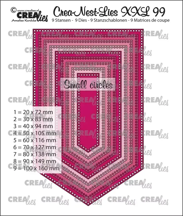 Korthobby Crea-Nest-Lies XXL 99 dies banner små sirkler