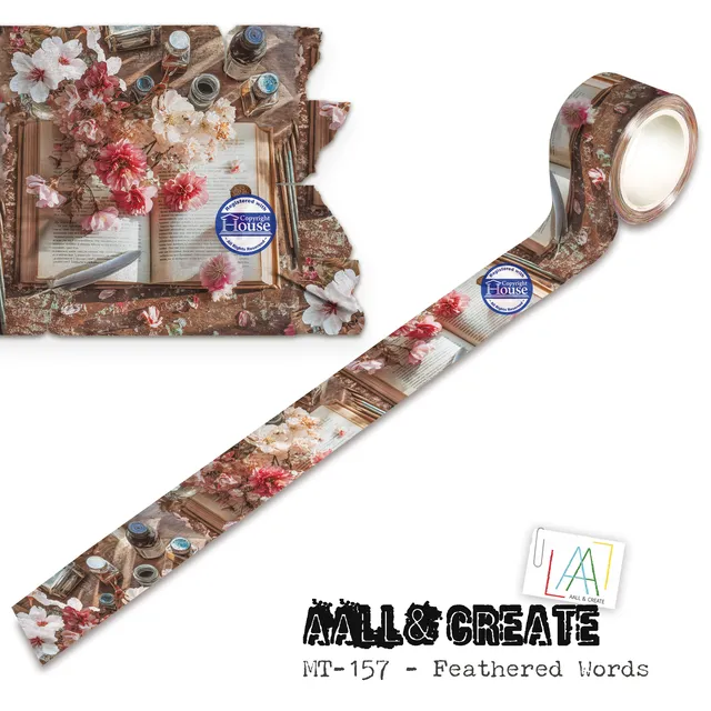 AALL & Create MT-157 Feathered Words washi tape 25 mm