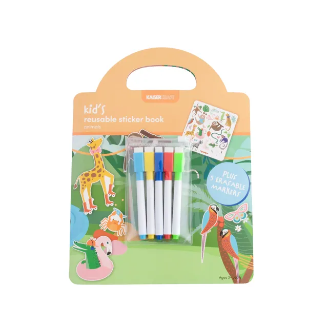 KaiserCraft Creative Club Animals klistremerkebok barn 3+