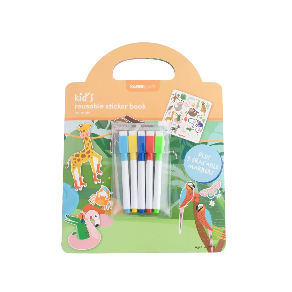 KaiserCraft Creative Club Animals klistremerkebok barn 3+