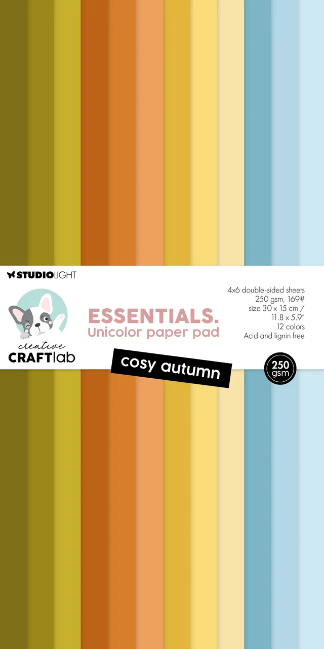 Studio Light Creative Craftlab Unicolor Cosy Autumn papirblokk 24 ark ensfarget