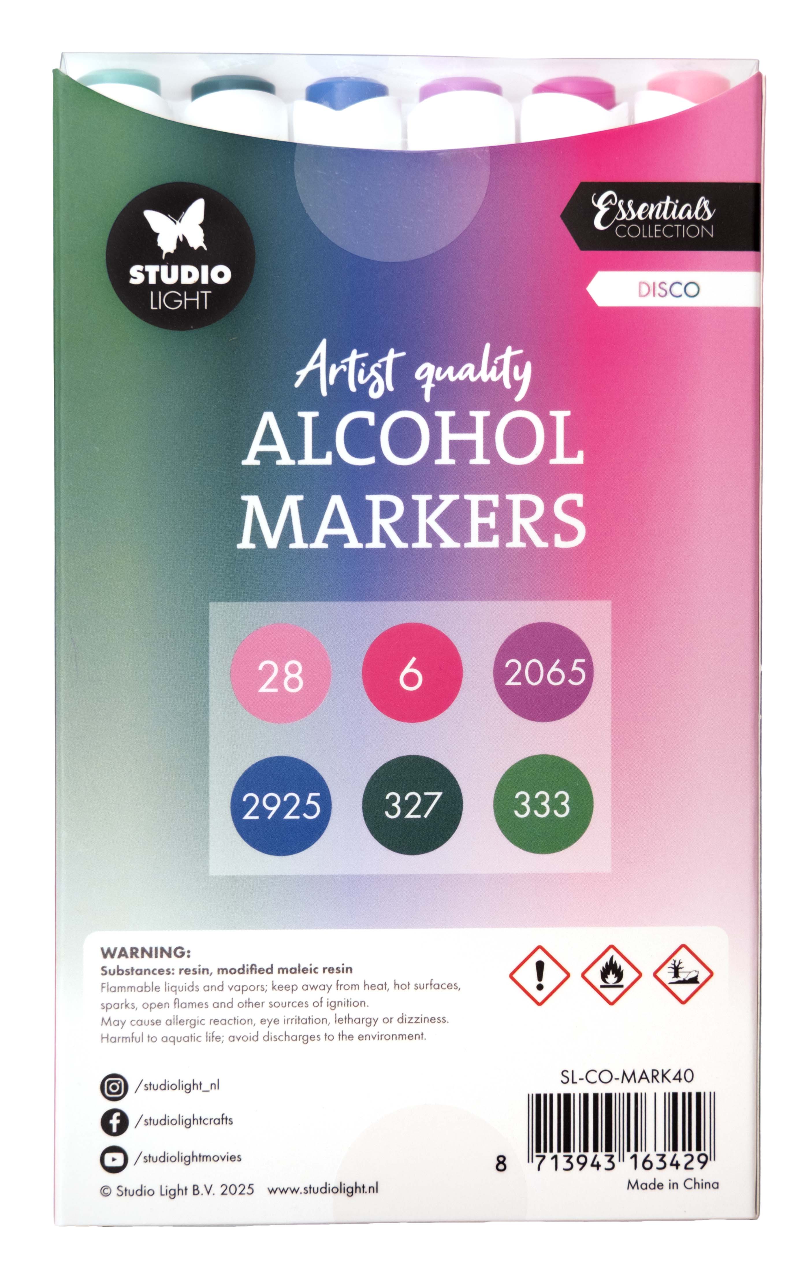 Studio Light Essentials alkoholmarkere Disco 6 stk festfarger