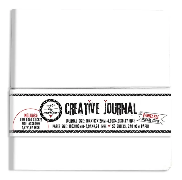 Studio Light Art by Marlene journal hvit malbar 104x107 mm