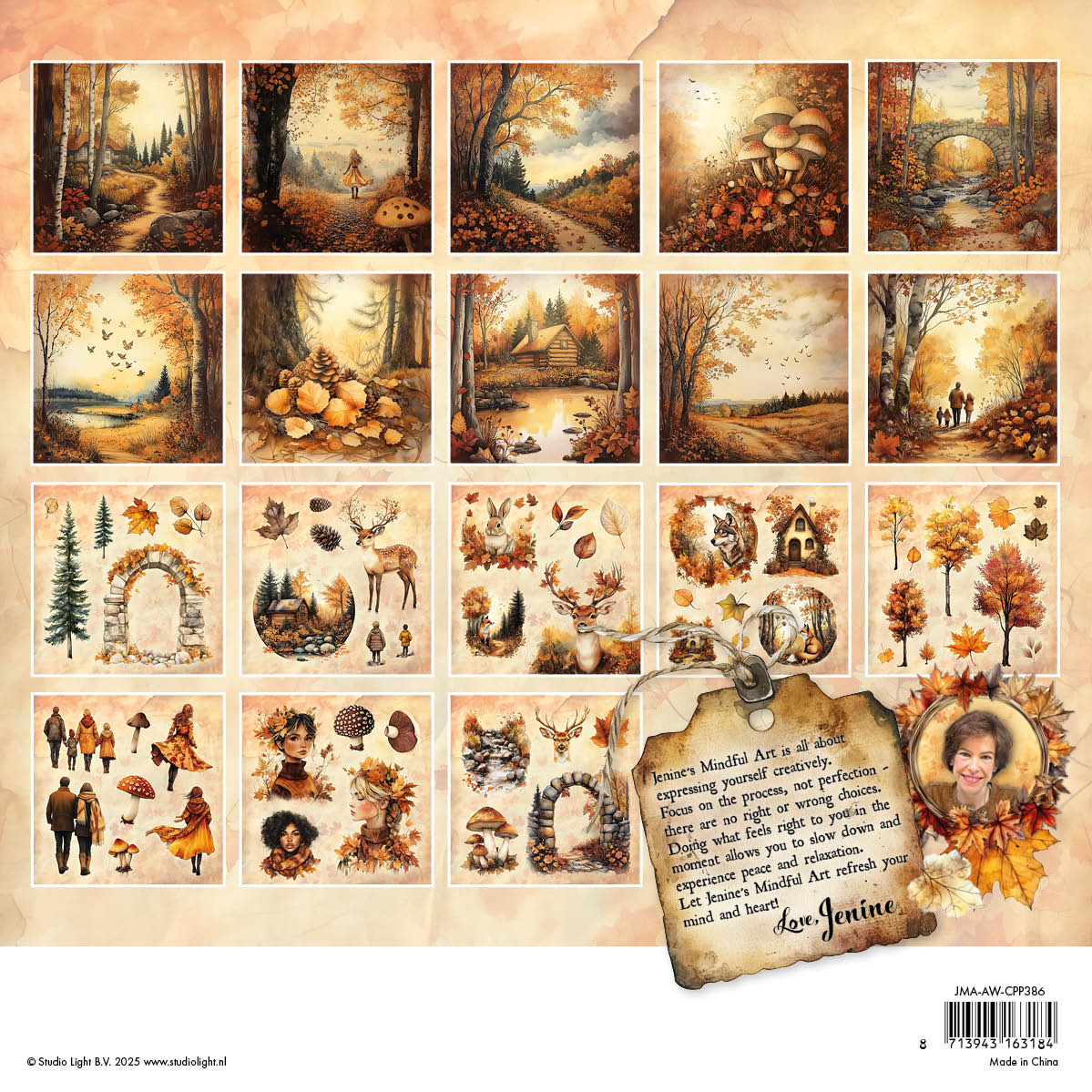 Studio Light Jenine Mindful Art Autumn Woods papirblokk 36 ark
