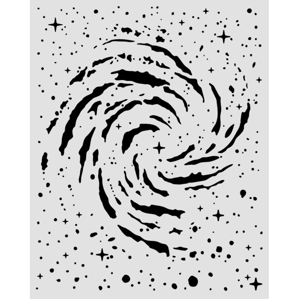 Stamperia Cosmos Swirling Nebula sjablong 20x25