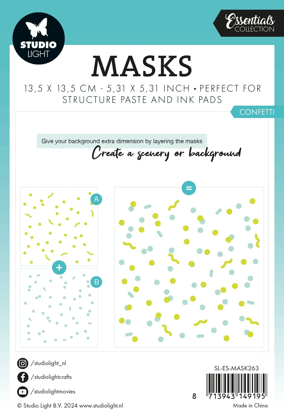 Studio Light Essentials Confetti maske 135 mm konfetti