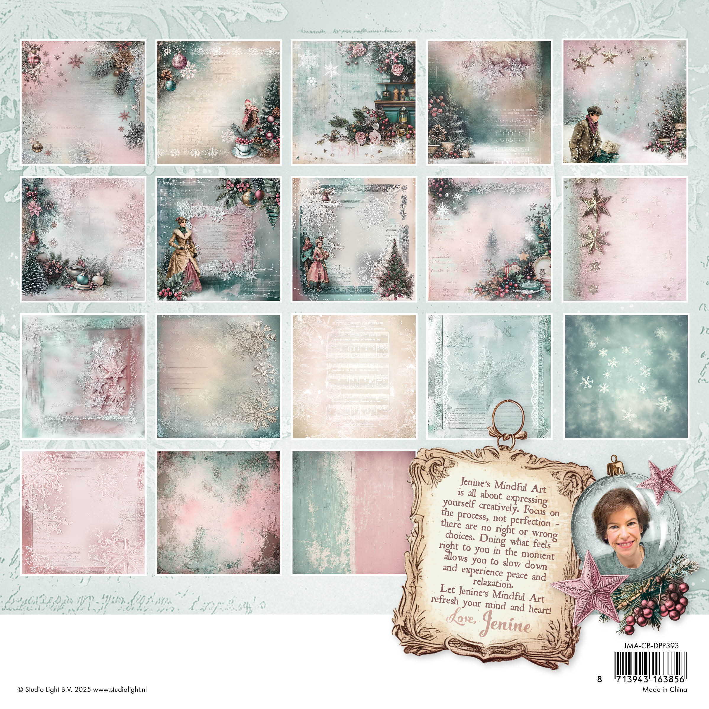 Jenine’s Mindful Art Christmas Blush papirblokk bakgrunn