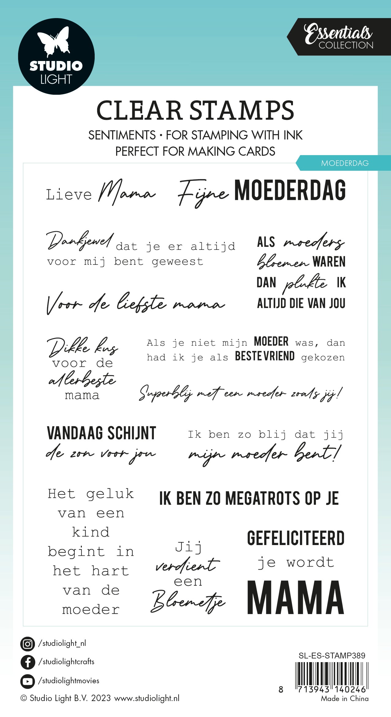 Studio Light Moederdag clearstamp morsdag nederlandsk
