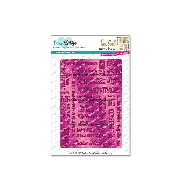 CarlijnDesign Vakjes Kerst CDHF-0061 hotfoilplate A6 jul