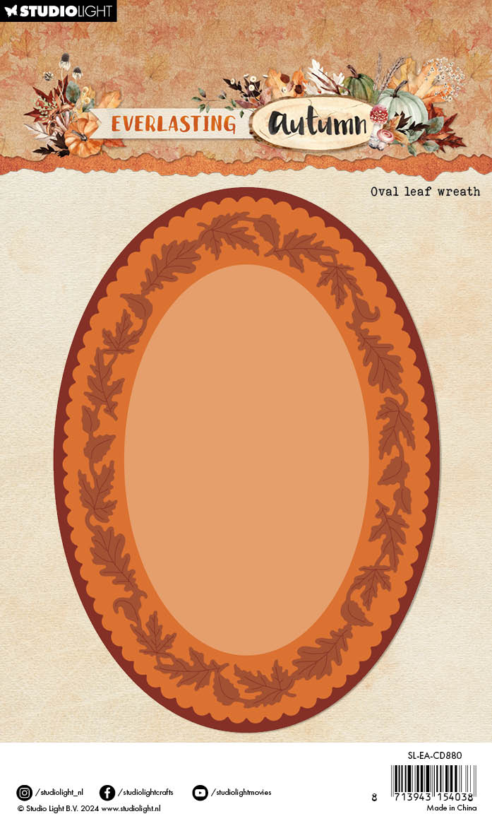 Studio Light Everlasting Autumn dies Oval leaf wreath oval bladkrans