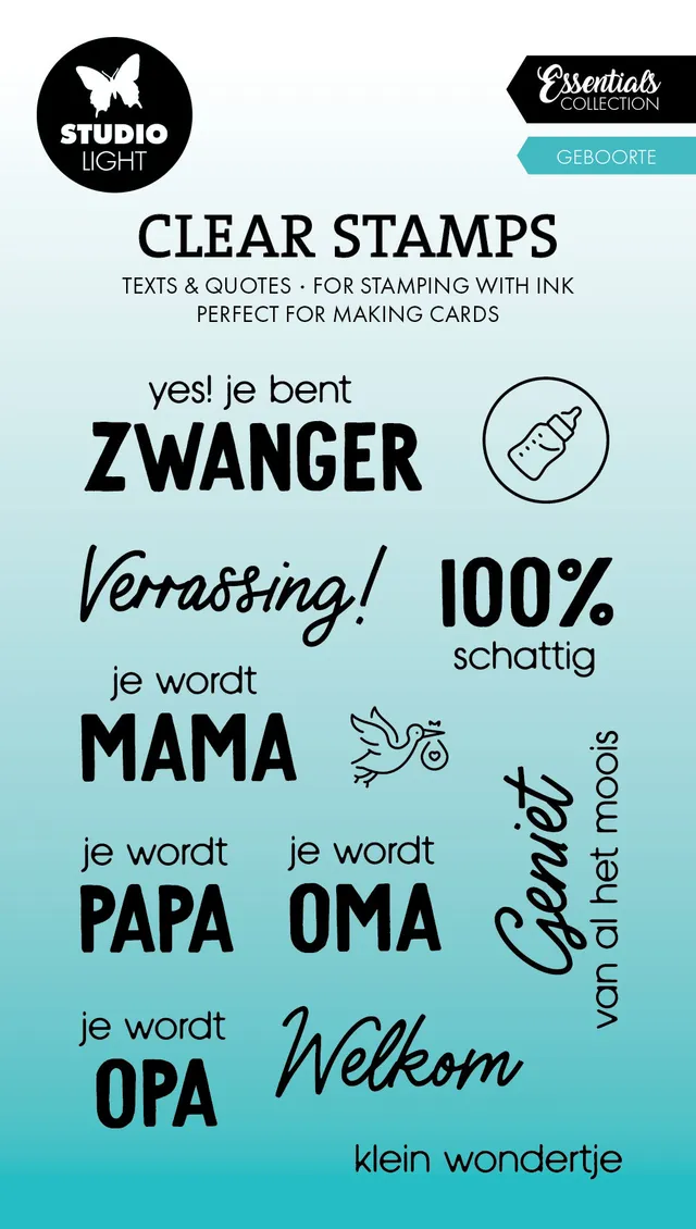 Studio Light Essentials Geboorte clear stempel nederlandsk babytekst