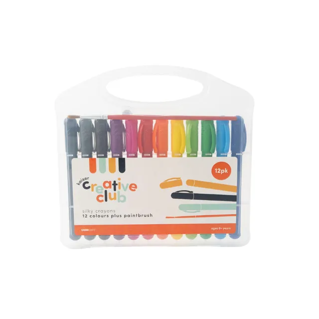 KaiserCraft Creative Club Silky Crayons fargestifter 12 pk pensel