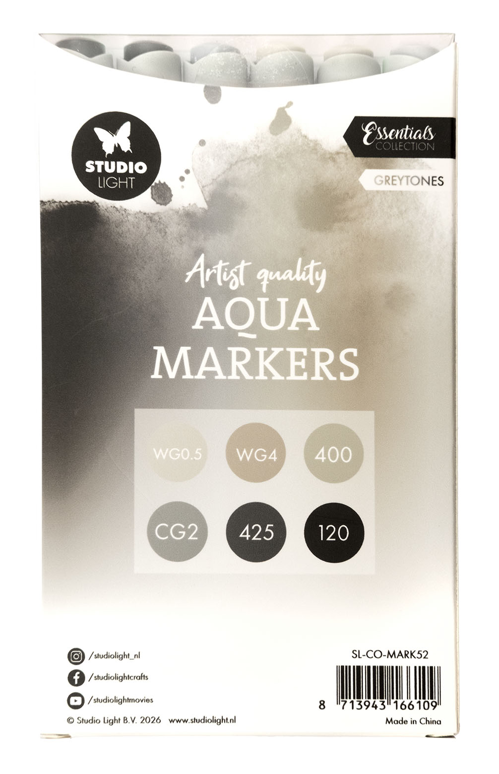Studio Light Essentials aquamarkere Greytones 6 stk gråtoner