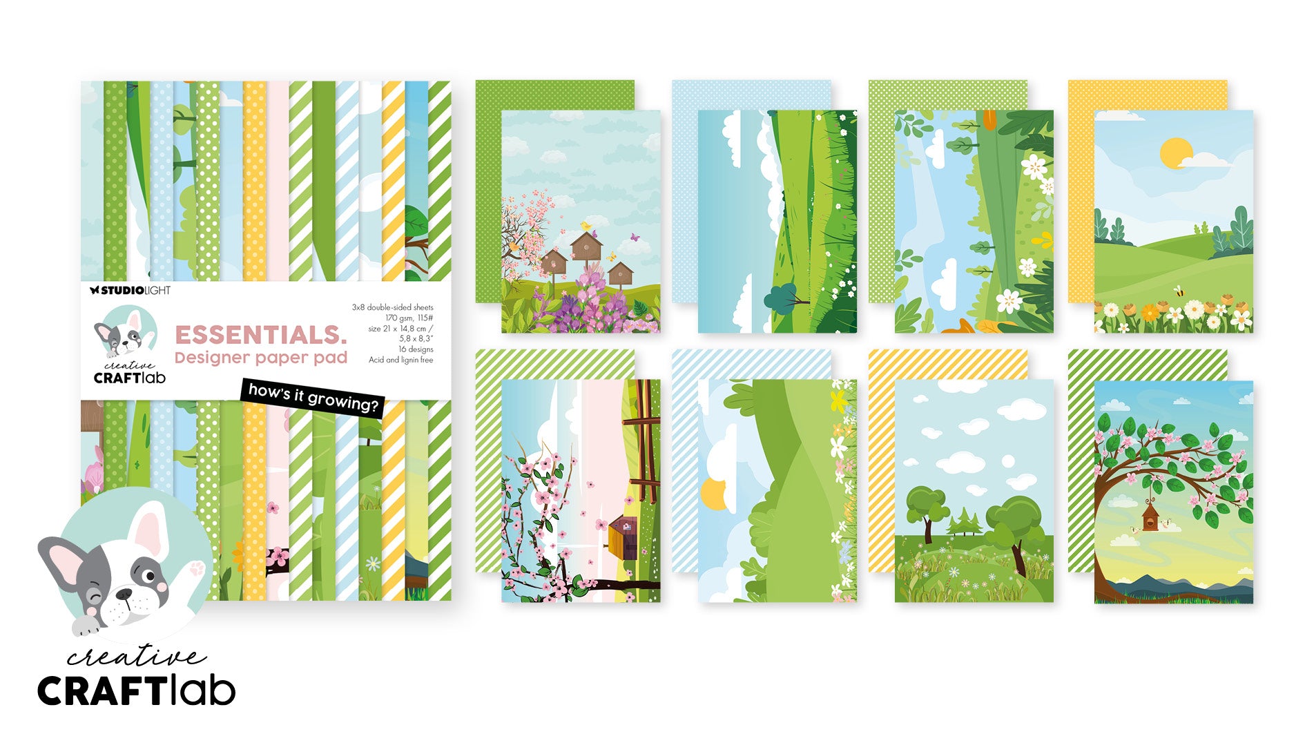 Creative Craftlab How's It Growing designerpapir 24 ark