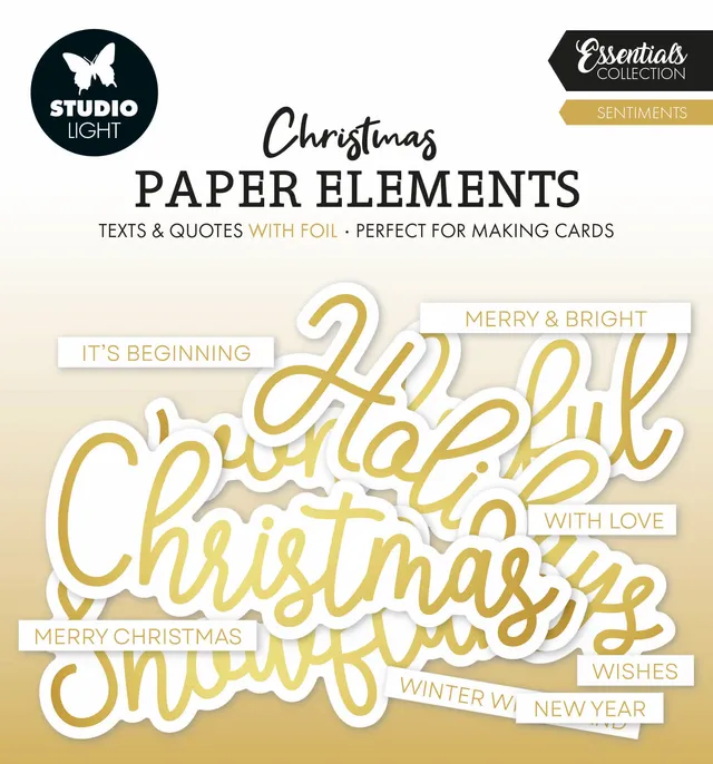 Studio Light Essentials Golden Sentiments papirelementer gull