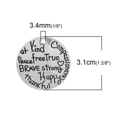 Korthobby Kind Peace Brave Strong dies ordsett
