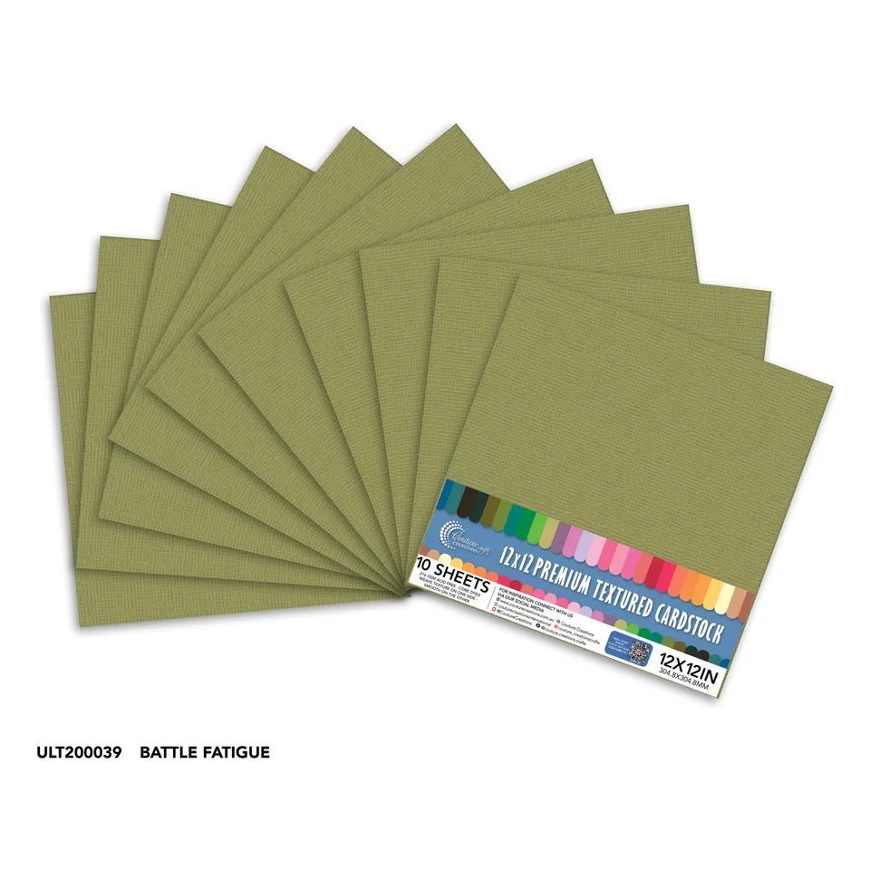 Couture Creations Battle Fatigue kartong 12x12 10 ark 216 g struktur