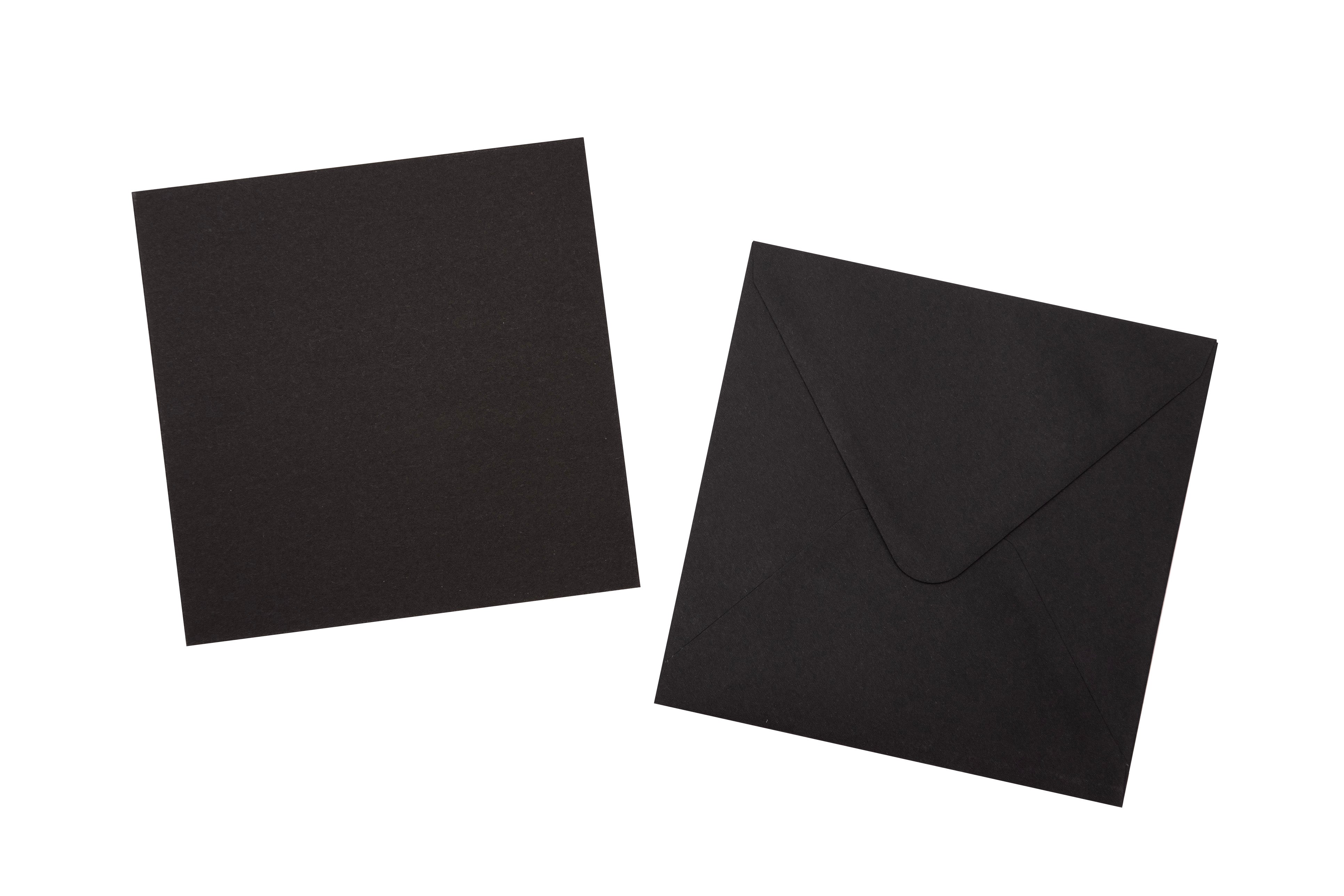 Studio Light Essentials kort og konvolutter sort 15x15 cm