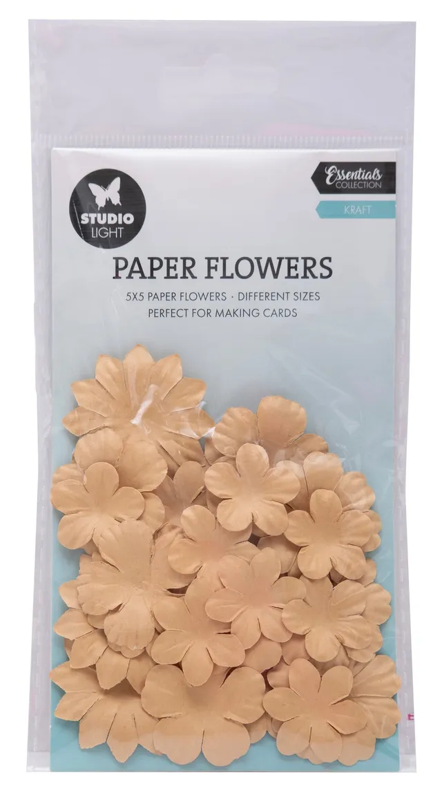 Studio Light Essentials papirblomster kraft 25 stk