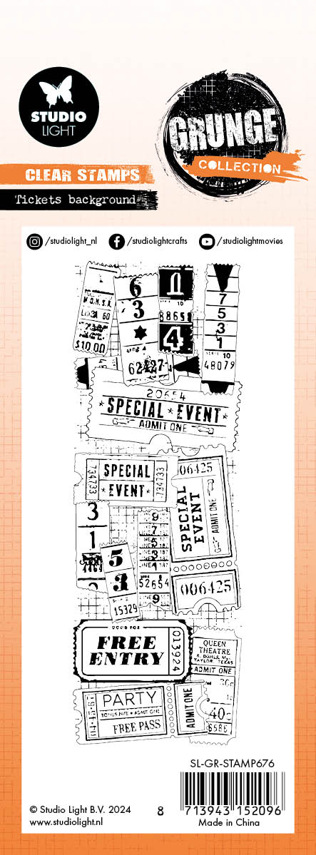 Studio Light Grunge Tickets background clear stempel billetter