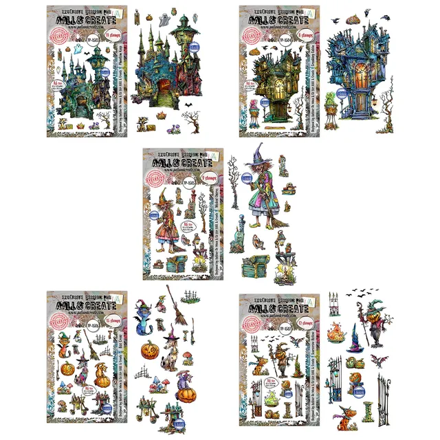 Autour de Mwa Whispers of Halloween stempelsett bundle 5-pak