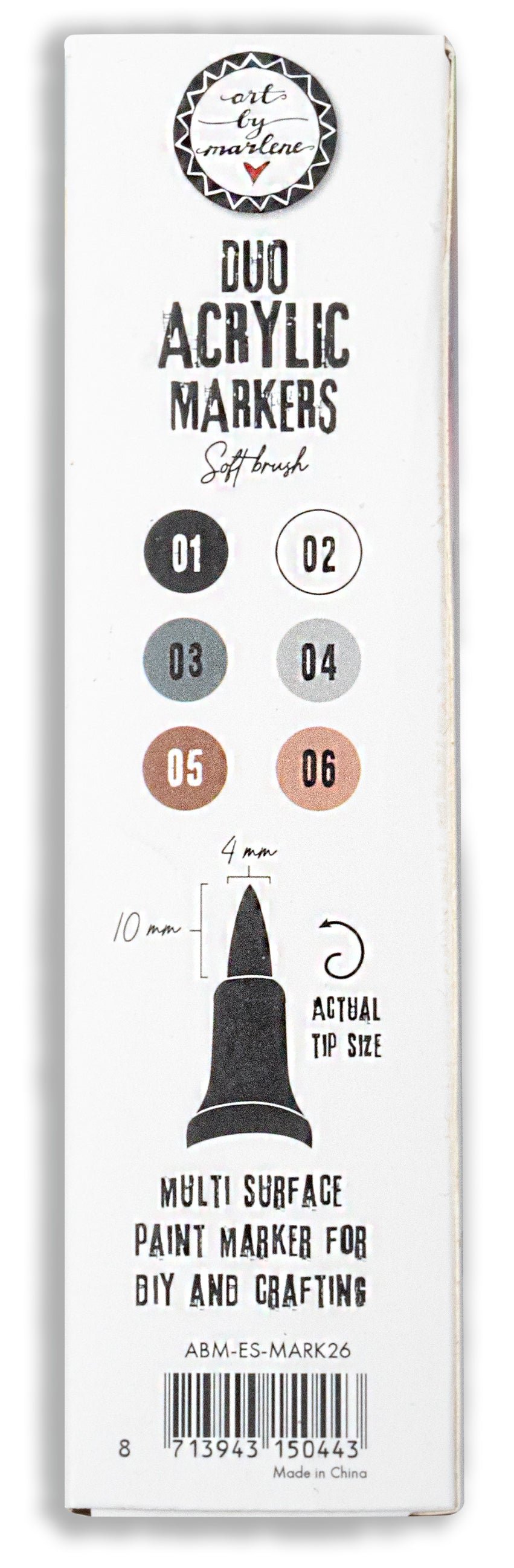 Art by Marlene Essentials akrylmarkører Browns 3 stk