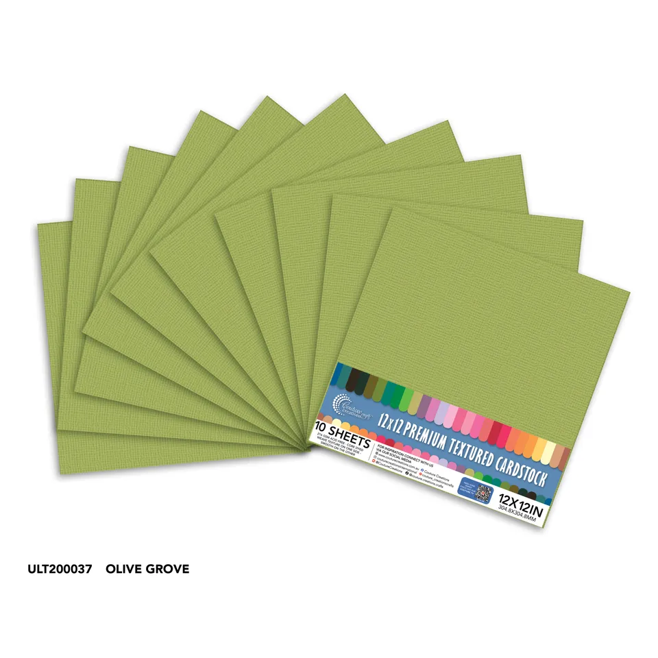 Couture Creations Olive Grove kartong 12x12 216 gsm 10 ark