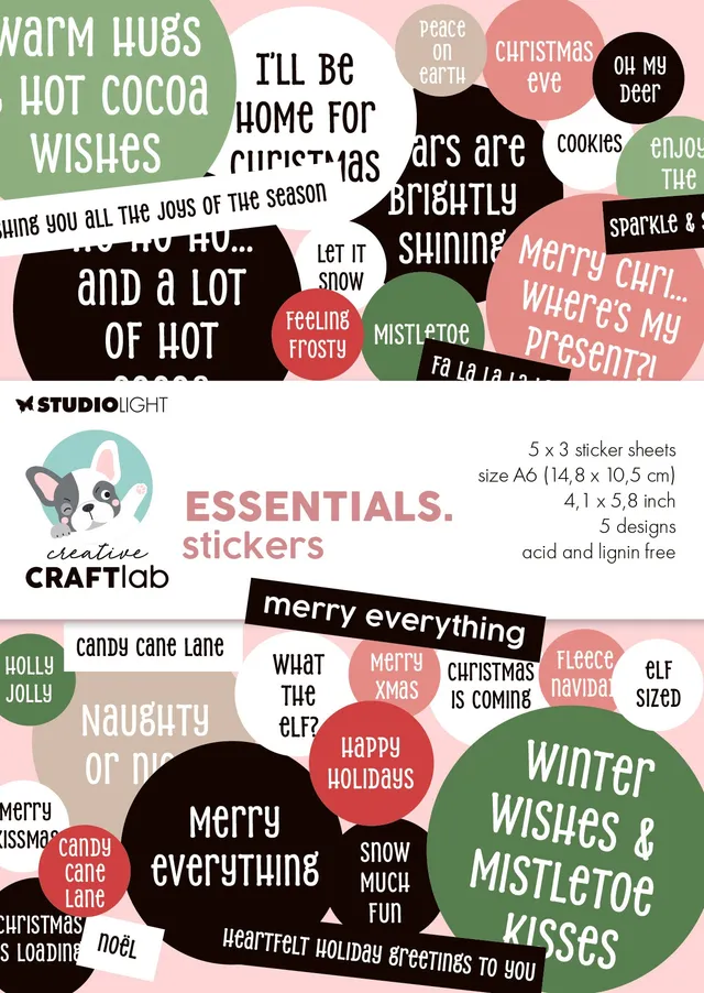 Studio Light Essentials Merry Everything stickers 15 ark jul
