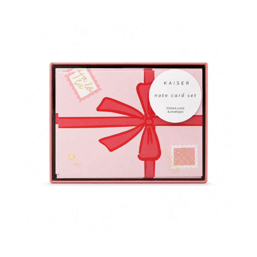 KaiserCraft Christmas julekort rosa gave 14-pakning med gullfolie