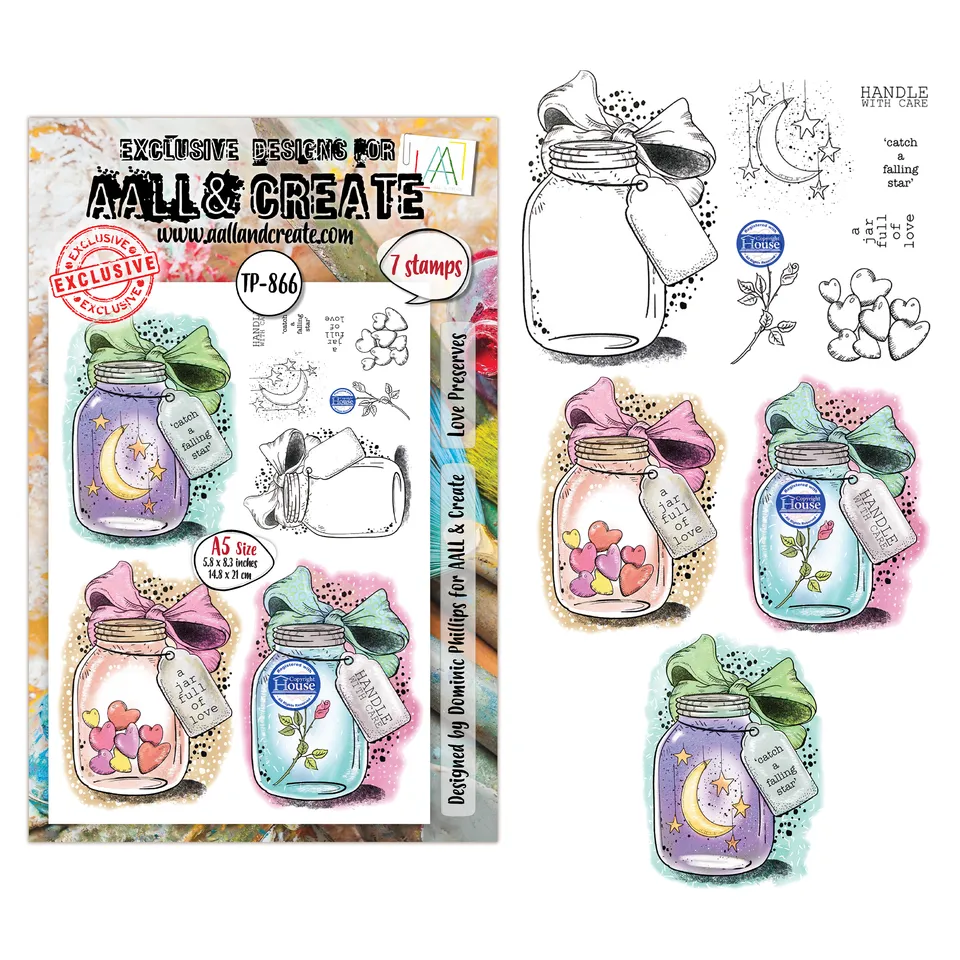 Aall and Create TP-866 Love Preserves stempelsett A5 clear