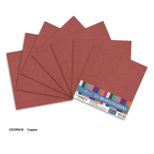 Couture Creations Copper glitterpapir 12x12 7 ark kobberglitter