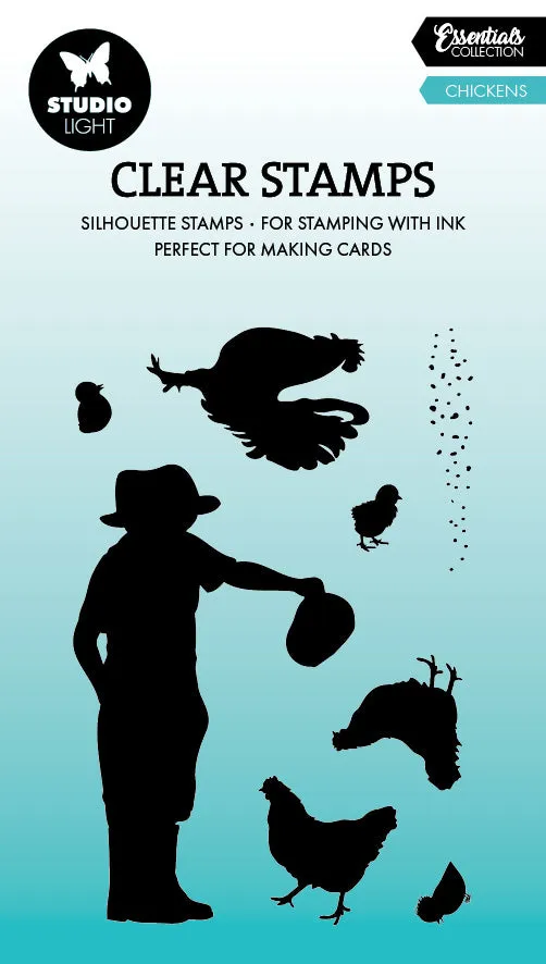 Studio Light Essentials Chickens clear stamp høner