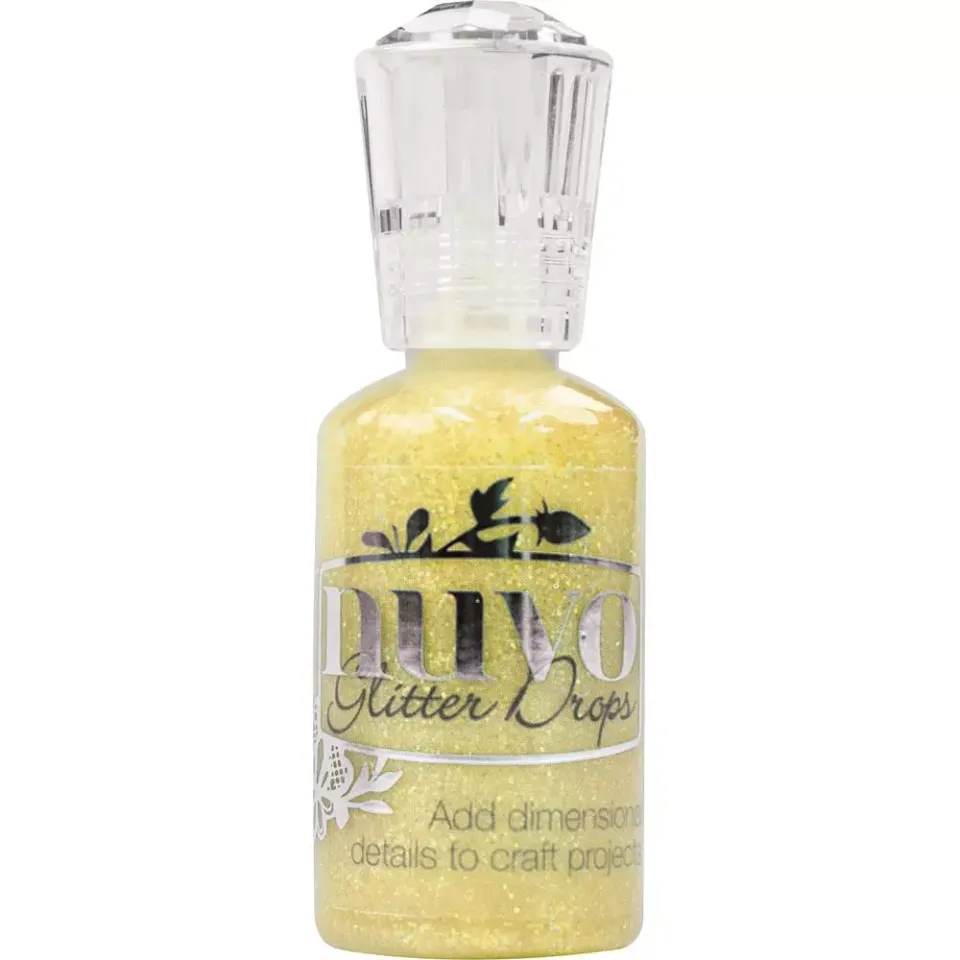 Nuvo Glitter Drops Yellow Bird glitterlim gul