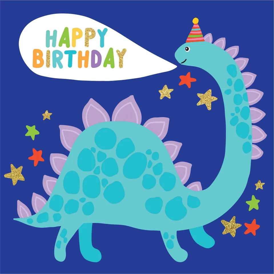 KaiserCraft Enchanted Blue Dino kort 12,8x17,8 blankt
