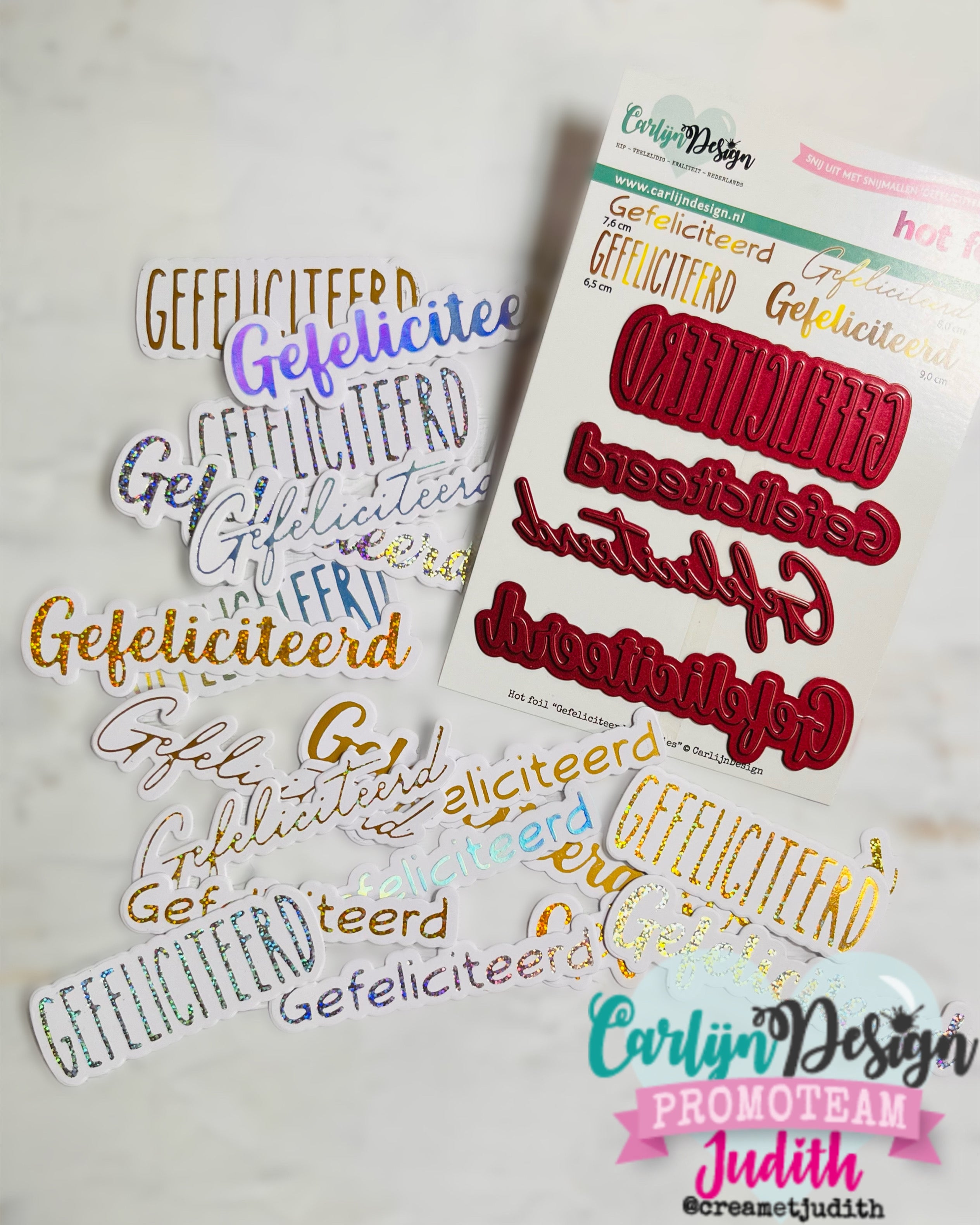 CarlijnDesign Gefeliciteerd CDHF-0083 hot foil-plate 8 cm