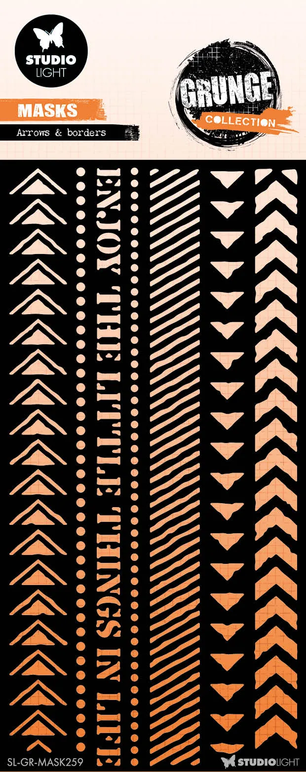 Studio Light Grunge Arrows & borders sjablong røff